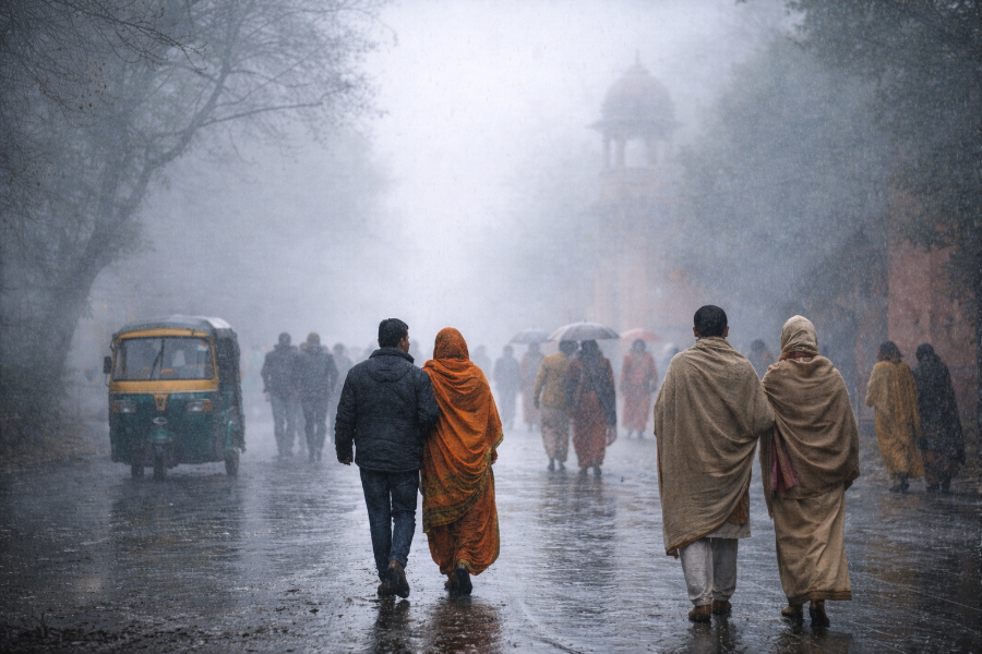 हवामानात झपाट्याने बदल; थंडी, पाऊस, दाट धुके आणि प्रदूषणाचा तडाखा